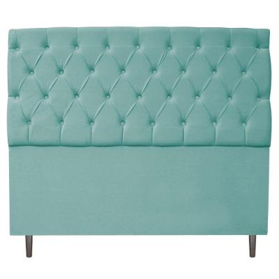 Cabeceira Casal Estofada Liverpool 140cm Suede Azul Tiffany
