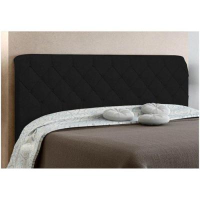 Cabeceira Box Casal 140cm Paris Amassado Preto