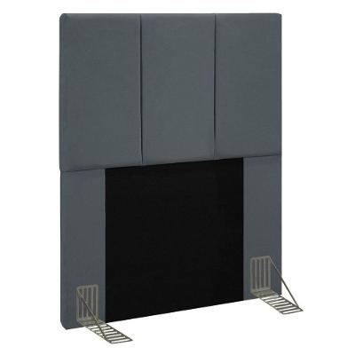 Cabeceira Cama Box Solteiro 90cm Pérola D10 Suede Cinza