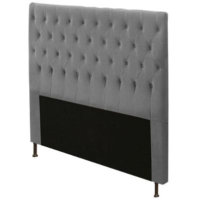 Cabeceira Cristal Box Casal Queen 160cm Suede Cinza