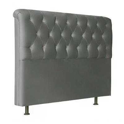 Cabeceira Casal 140cm Emilia Suede Cinza Id Suede Cinza