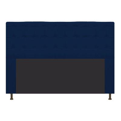 Cabeceira Estofada Dama 140cm Casal Botonê Suede Marinho