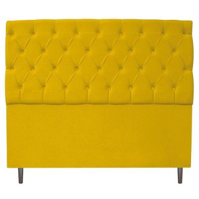 Cabeceira Estofada Liverpool 195cm King Suede Amarelo
