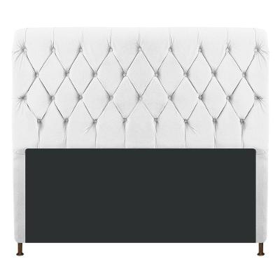 Cabeceira Estofada Cristal 140cm Casal Branco