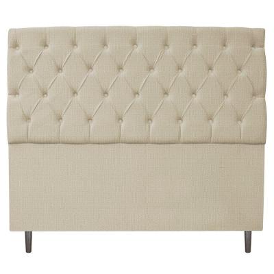 Cabeceira Estofada Liverpool 195cm King Linho Bege Adj Decor