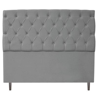 Cabeceira Estofada Liverpool 195cm King Suede Cinza