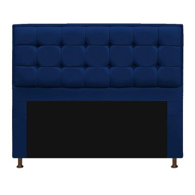 Cabeceira Copenhague 140cm Casal Suede Azul Marinho