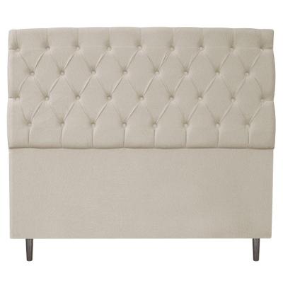Cabeceira Estofada Liverpool 195cm King Suede Bege Adj Decor