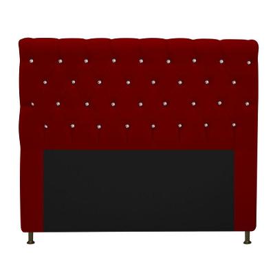 Cabeceira Estofada Cristal 160cm Queen Size Bordô