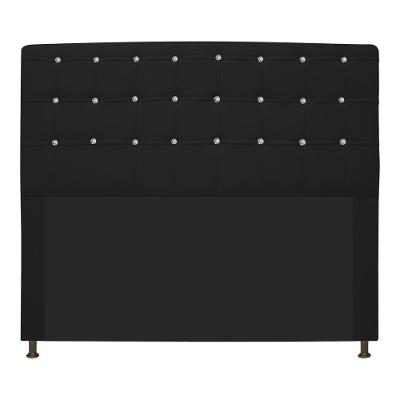 Cabeceira Estofada Dama 140 Cm Casal com Strass Corano Preto