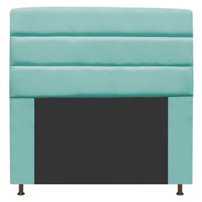 Cabeceira Estofada Turim 140cm Casal Suede Azul Tiffany