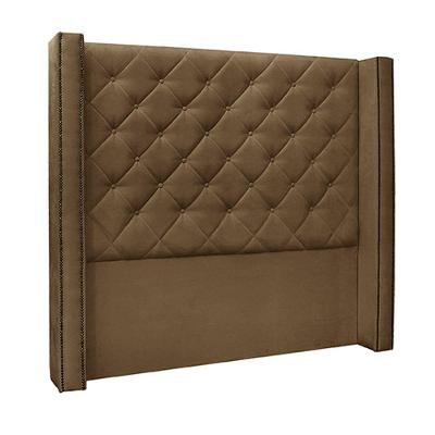 Cabeceira Queen Size 1,84m Loewe Suede Caramelo - Gran Belo