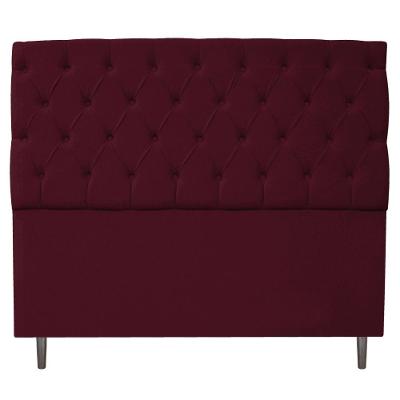 Cabeceira Estofada Liverpool 195cm King Suede Bordô