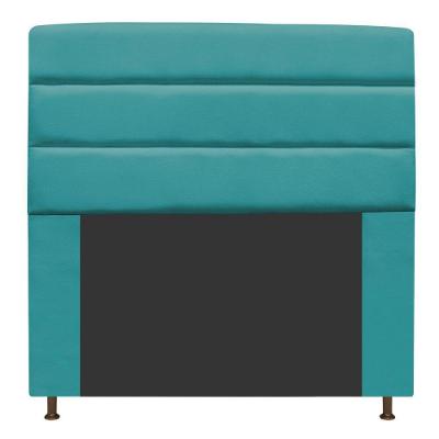 Cabeceira Estofada Turim 140cm Casal Suede Azul Turquesa