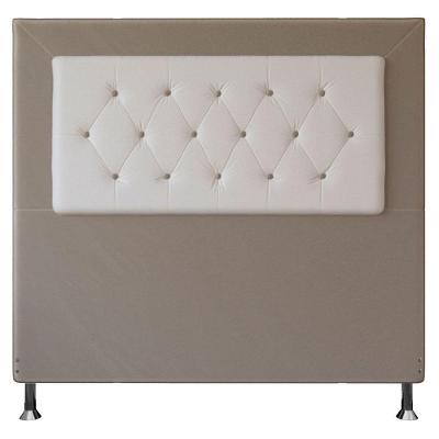 Cabeceira Casal 1,40m Havana Suede Branco Bege
