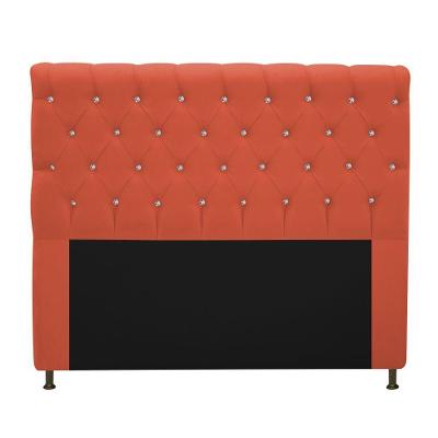 Cabeceira Estofada Cristal 160cm Queen Size Terracota