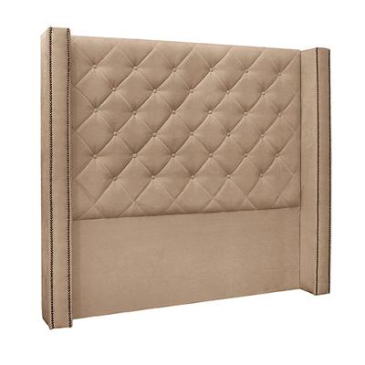 Cabeceira Queen Size 1,84m Loewe Suede Bege - Gran Belo