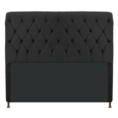 Cabeceira Estofada Cristal 160cm Queen Size Preto