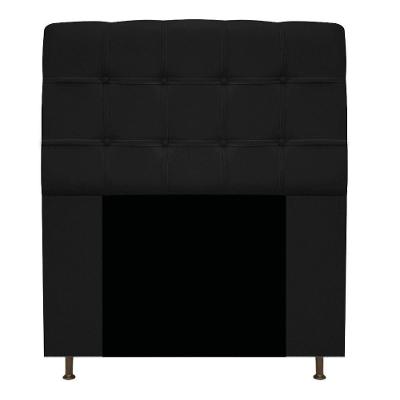Cabeceira Estofada Mel 90cm Solteiro Suede Preto