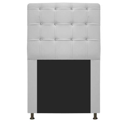 Cabeceira Estofada Dama 90 Cm Solteiro Com Strass Branco