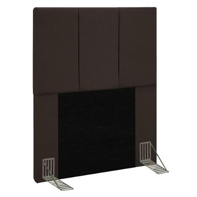 Cabeceira Cama Box Solteiro 90cm Pérola D10 Suede Marrom
