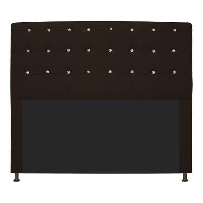 Cabeceira Estofada Dama 140 Cm Casal com Strass Marrom