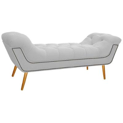 Calçadeira Estofada Veneza 195 Cm King Size Corano Branco