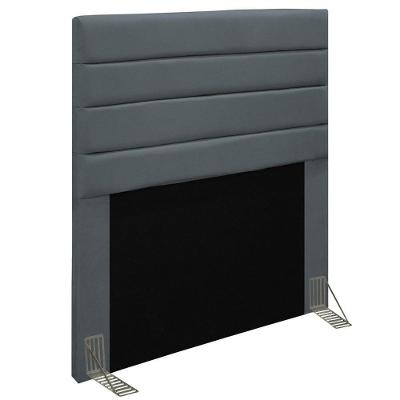 Cabeceira Cama Box Solteiro 90cm Rubi D10 Suede Cinza