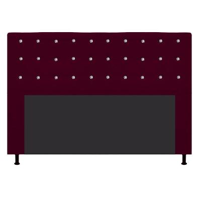 Cabeceira Estofada Dama 195cm King Size Suede Bordô
