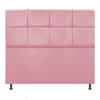 Cabeceira Estofada Damares 140cm Casal com Botonê Rosa Bebê