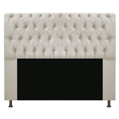 Cabeceira Estofada Lady Com Strass 160cm Queen Size Suede