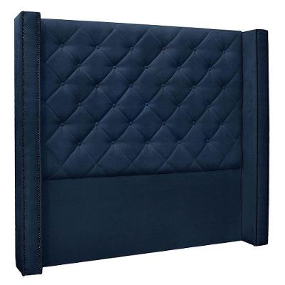 Cabeceira Queen 1,60m Vicenza Suede Azul Marinho
