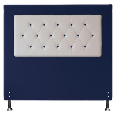 Cabeceira Casal 1,40m Havana Suede Branco Azul