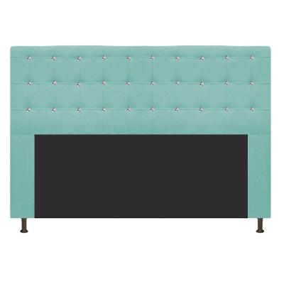 Cabeceira Estofada Dama 160 Cm Queen Size Suede Azul Tiffany