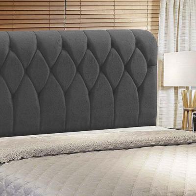 Cabeceira Miami Cama Box Casal 140 cm Suede Grafite 