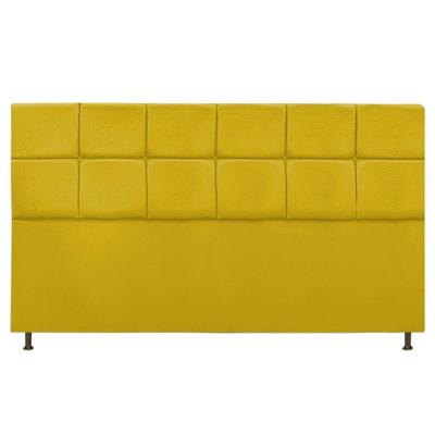 Cabeceira Estofada Damares 195 Cm King Size Suede Amarelo