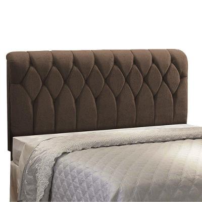 Cabeceira Miami Cama Box Solteiro 100 Cm Suede Marrom D´rossi