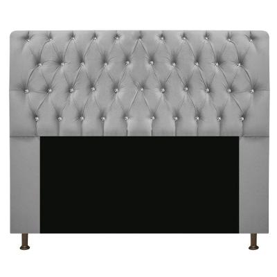 Cabeceira Estofada Lady Com Strass 160cm Queen Size Suede