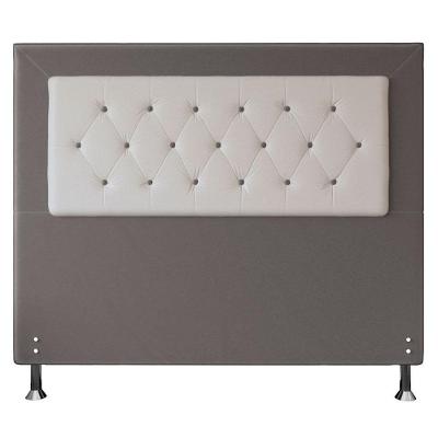 Cabeceira Queen 1,60m Havana Suede Branco Cinza