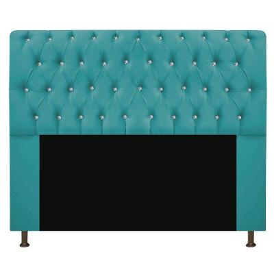 Cabeceira Estofada Lady Com Strass 160cm Queen Size Suede