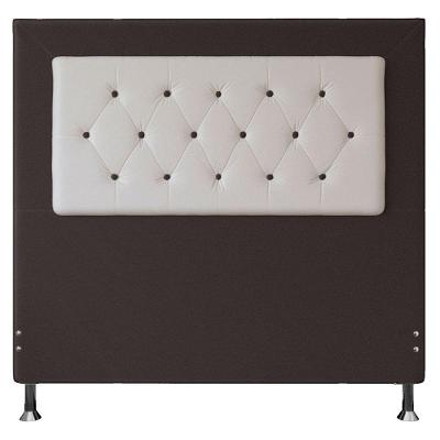 Cabeceira Casal 1,40m Havana Suede Branco Marrom