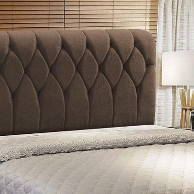 Cabeceira Miami Cama Box Casal 140 Cm Suede Marrom D´rossi