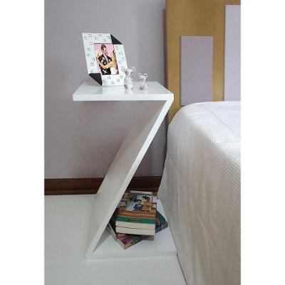 Mesa Z Lateral de Apoio ou Mesa de Cabeceira Branco Laca