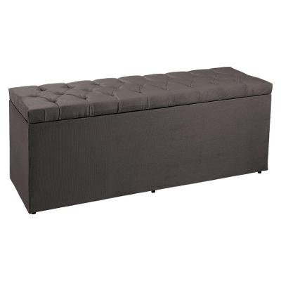 Calçadeira Recamier Baú Casal 1,40m Suede Cinza