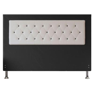 Cabeceira King 1,95m Havana Suede Branco Preto