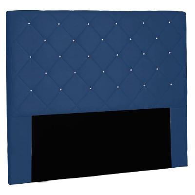 Cabeceira Queen 1,60m Tânia Suede Azul Marinho