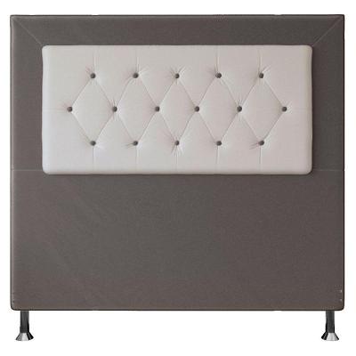 Cabeceira Casal 1,40m Havana Suede Cinza Branco