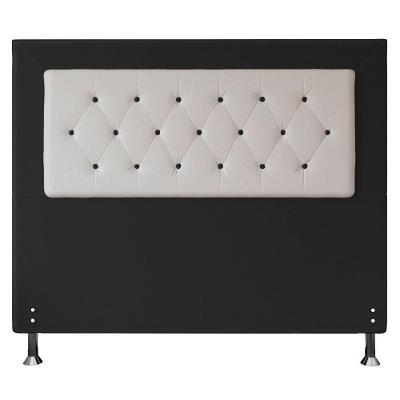 Cabeceira Queen 1,60m Havana Suede Branco Preto