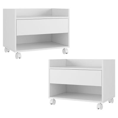 Kit 02 Gabinetes Armário Banheiro Multiuso Ivy 60cm 100% Mdf Bp Com 01 Gaveta Branco - Desk Design