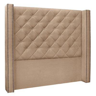 Cabeceira Queen 1,60m Vicenza Suede Bege